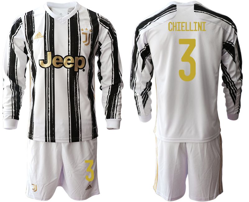 Men 2020-2021 club Juventus home long sleeves #3 white Soccer Jerseys->juventus jersey->Soccer Club Jersey